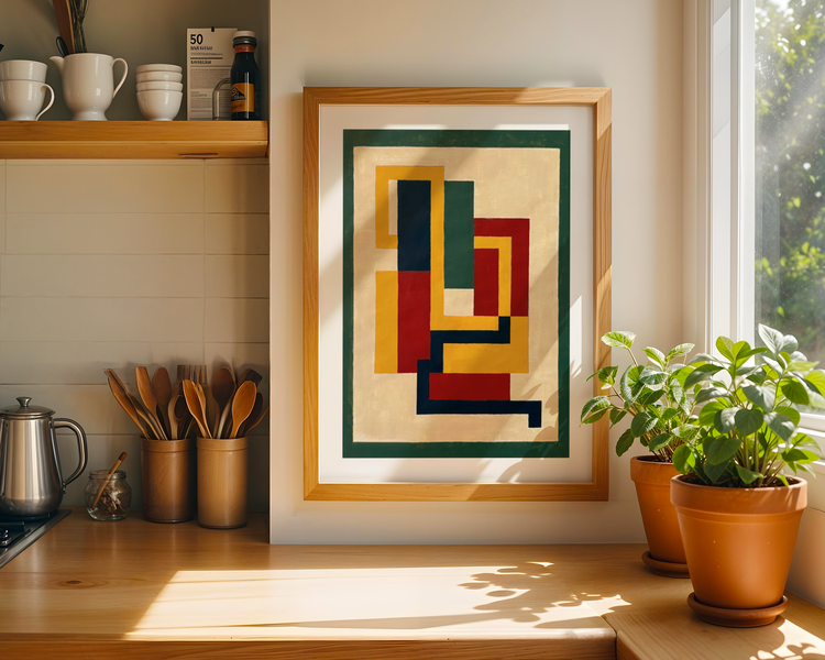 Equilibrium in Green & Red Art Print