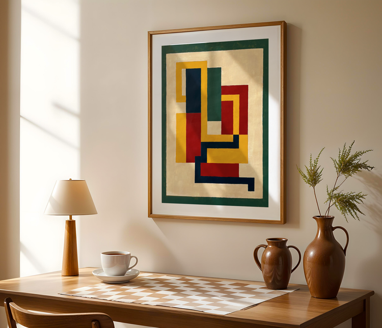 Equilibrium in Green & Red Art Print