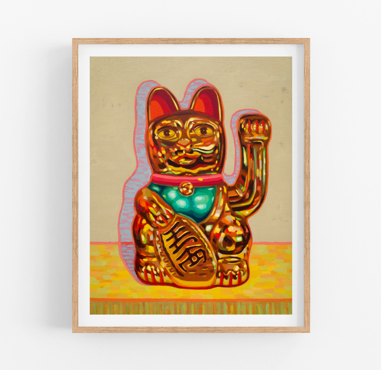 Beckoning Cat Art Print