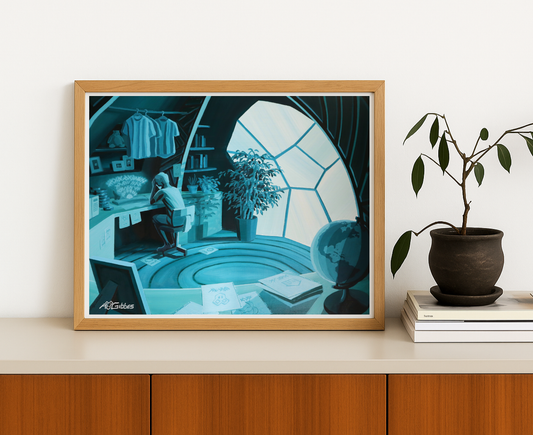 Learning How to Read Alien Text Art Print