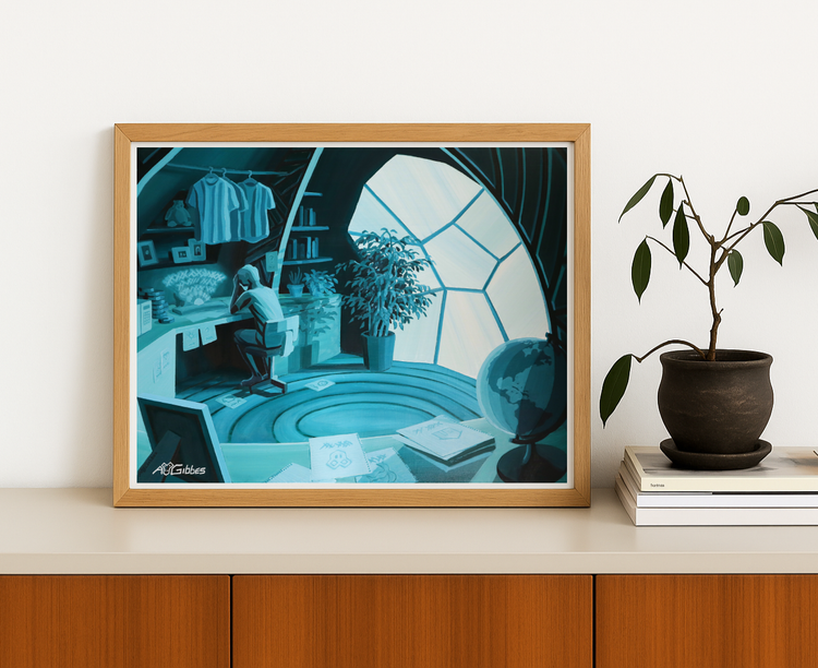 Learning How to Read Alien Text Art Print