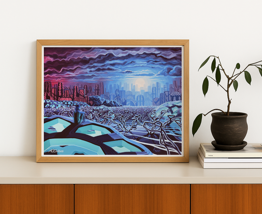 Outside the City of Harennon, Sitting on a Water Canopy Art Print