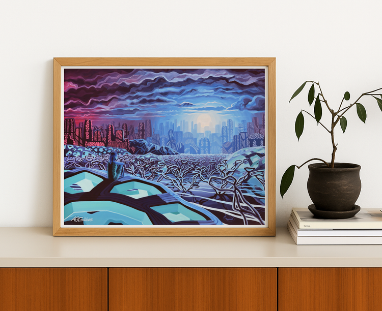 Outside the City of Harennon, Sitting on a Water Canopy Art Print