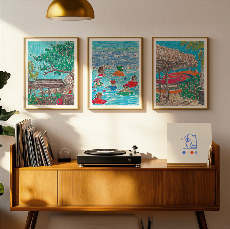 3 Print Wall Art Set - Beach by Anastasia Grigoryeva