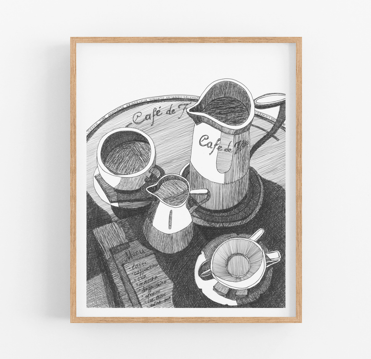 Cafe Moments 1 Art Print