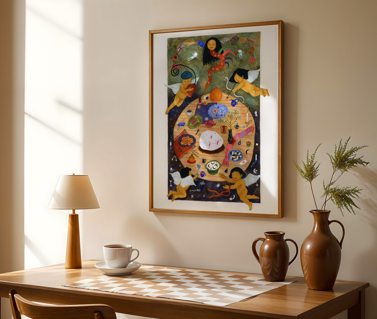 Cherub Dinner Art Print