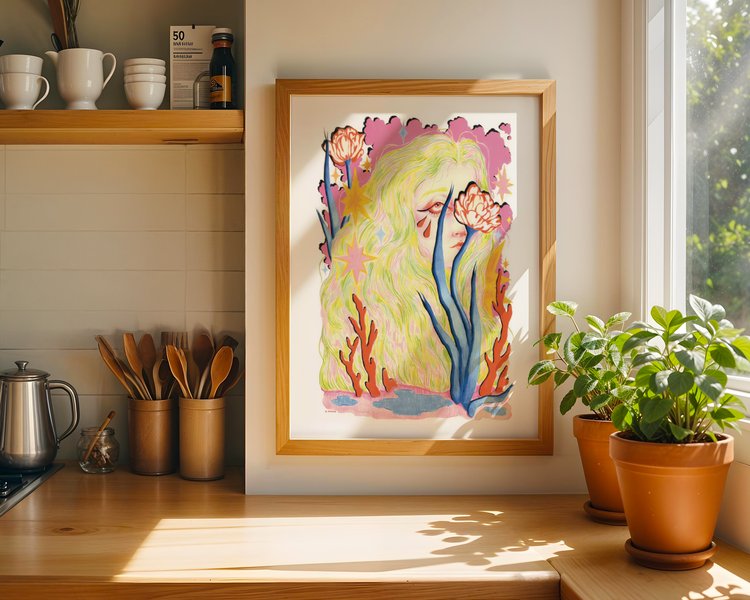 Neon Lady Art Print
