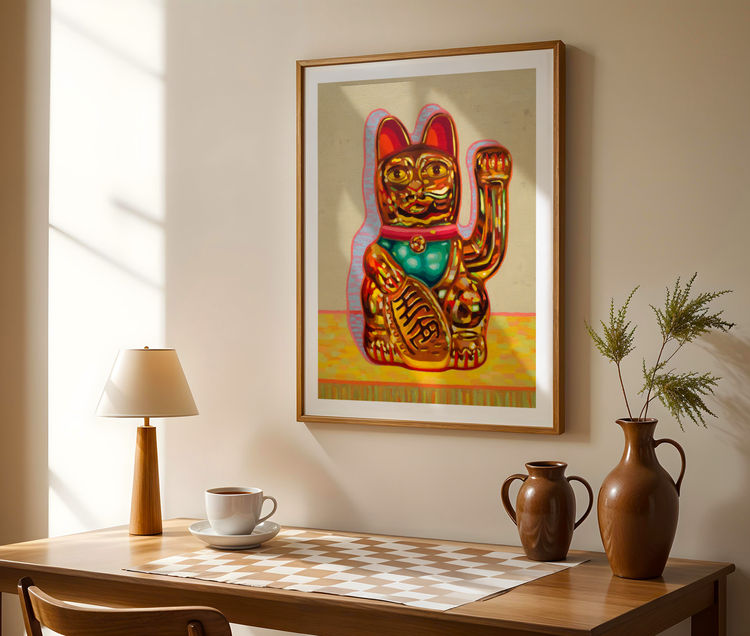 Beckoning Cat Art Print