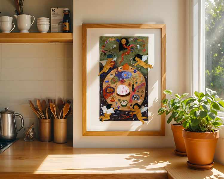 Cherub Dinner Art Print