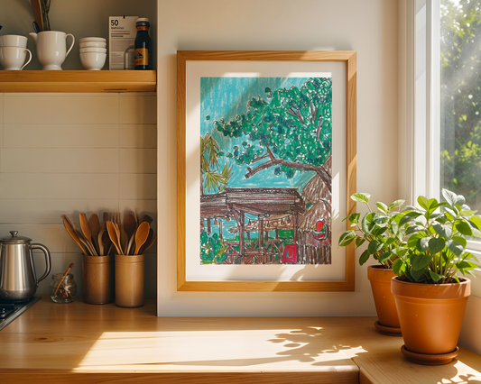 Beach Cafe Art Print