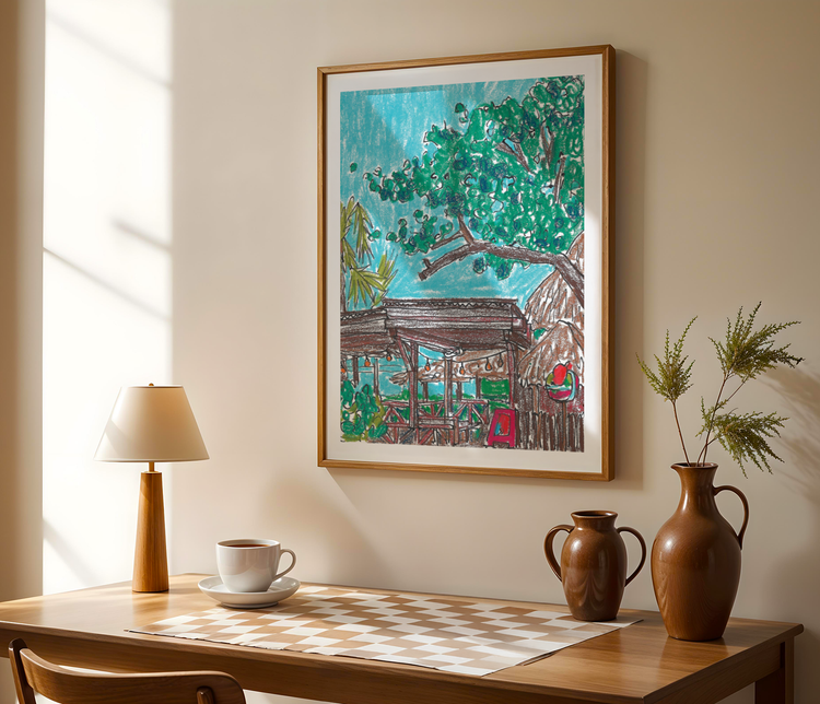 Beach Cafe Art Print