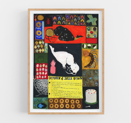 Pink Pineapple Black Seeds Art Print