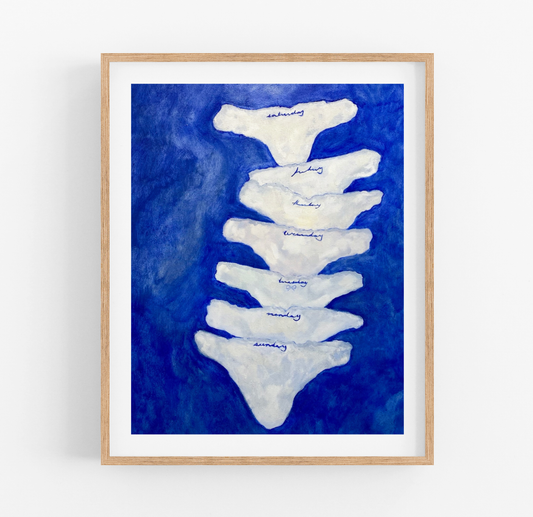 nothing but the glue of postage stamps Art Print