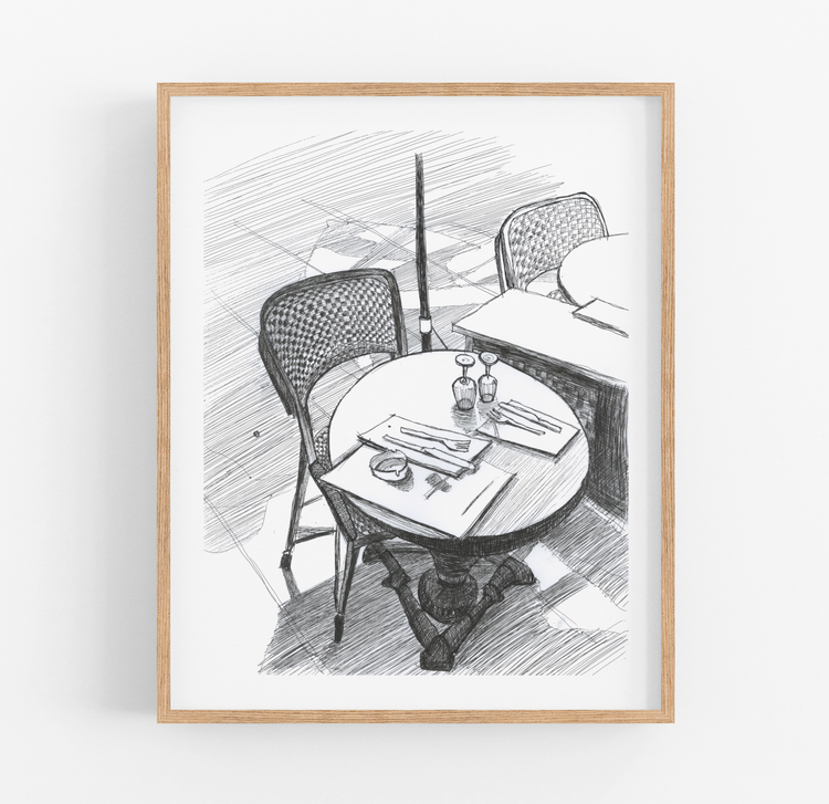 3 Print Wall Art Set - Cafe Moments by Anastasia Grigoryeva