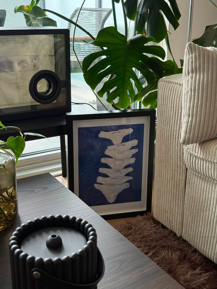 nothing but the glue of postage stamps Art Print