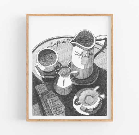 Cafe Moments 1 Art Print