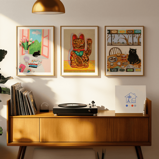 3 Print Wall Art Set - Cat Version
