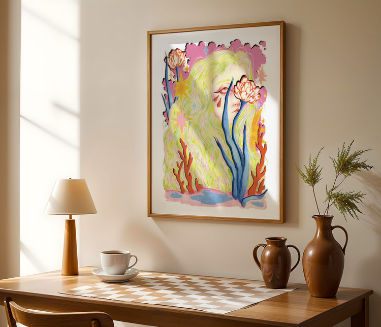Neon Lady Art Print