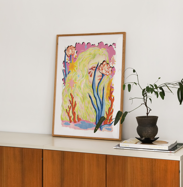 Neon Lady Art Print