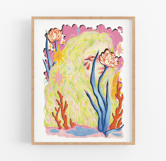 Neon Lady Art Print